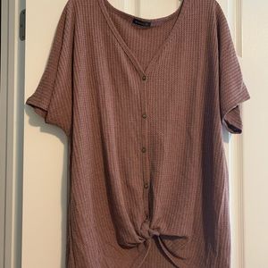 Pink waffle knit top
